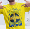 Awsome Sverige gul t-shirt - Born in Sweden