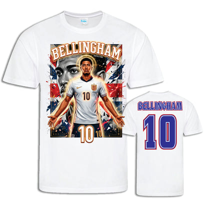 England Bellingham 10 T-shirt – Polyester Sporttröja med tryck fram & bak