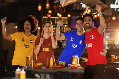 Belgien landslag t-shirt i röd med BEL & 10 fotboll euro24
