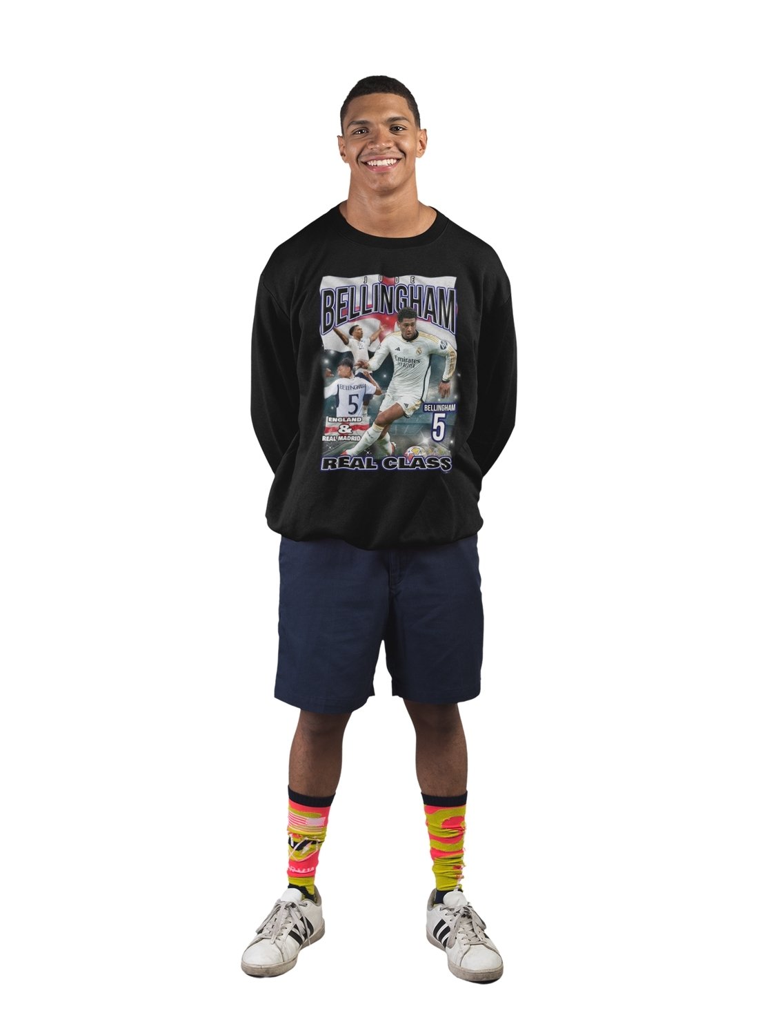 Bellingham Sweatshirt Real Madrid England spelaretröja svart