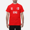 England landslag t-shirt i röd med ENG & 10 fotboll euro24