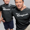 Familje T-shirt -  The Original The remix Pappa Mamma & barn