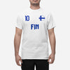 Finland landslag t-shirt i vit med FIN & 10 Eurovision euro 24