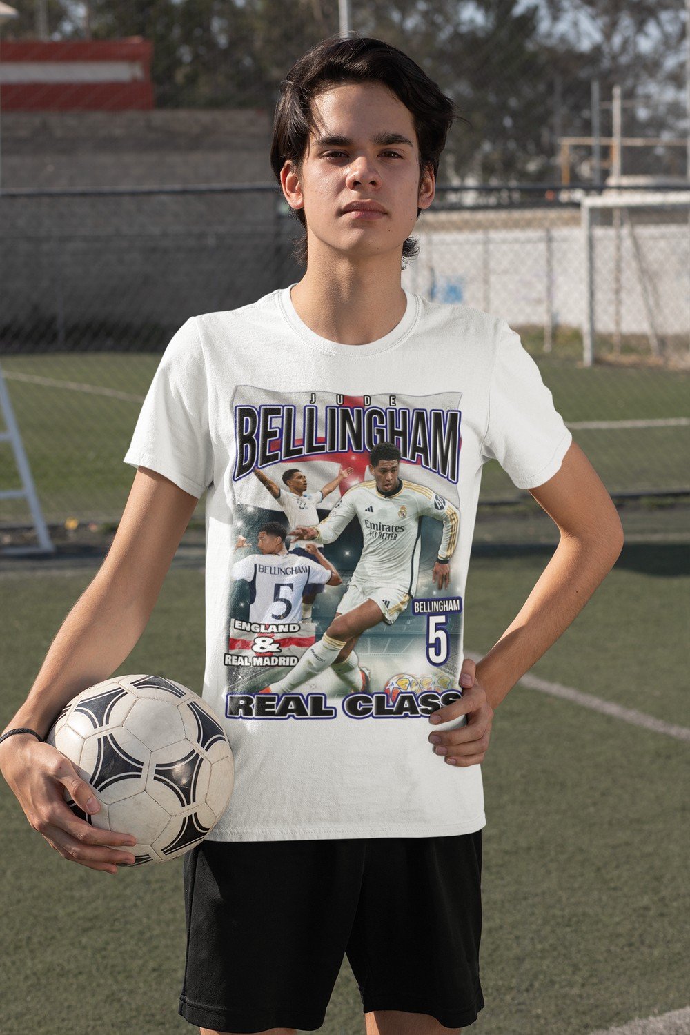 Jude Bellingham spelare t-shirt sportströja England  Real Madrid