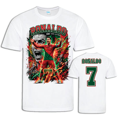 Portugal Ronaldo 7 T-shirt – Polyester Sporttröja med tryck fram & bak