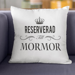 Reserverad till mormor kuddfodral 40x40cm