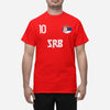Serbiens  landslag t-shirt i röd med SRB & 10 fotboll euro24