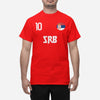 Serbiens  landslag t-shirt i röd med SRB & 10 fotboll euro24