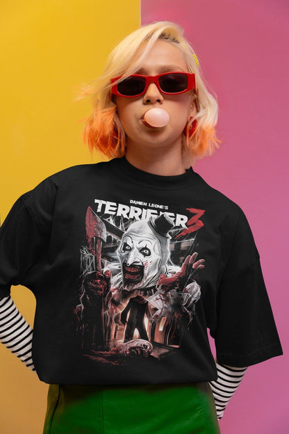 Svart skräck t-shirt Terrifier 3 slasher