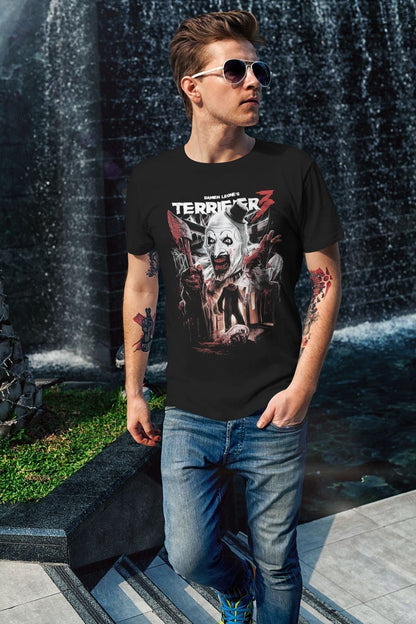 Svart skräck t-shirt Terrifier 3 slasher
