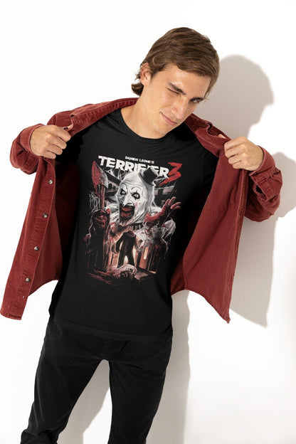 Svart skräck t-shirt Terrifier 3 slasher