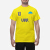 Ukraina landslag t-shirt i gul UKR  & 10 fotboll euro24 Ukraine