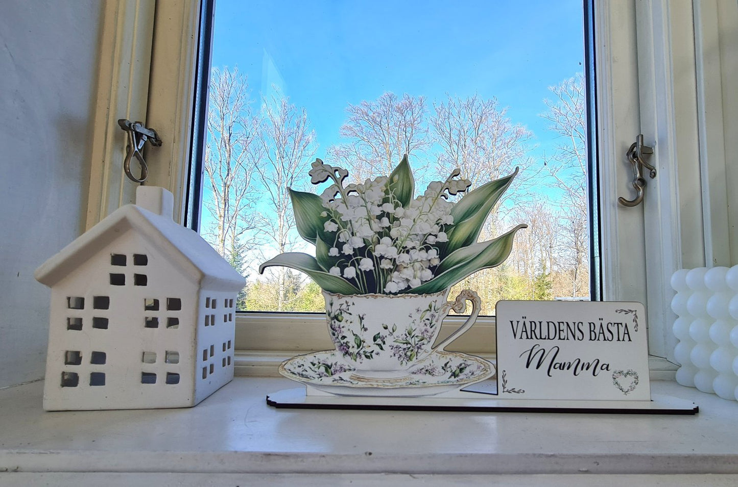 Världens bästa Mamma – Present med Liljekonvalj i Tekopp