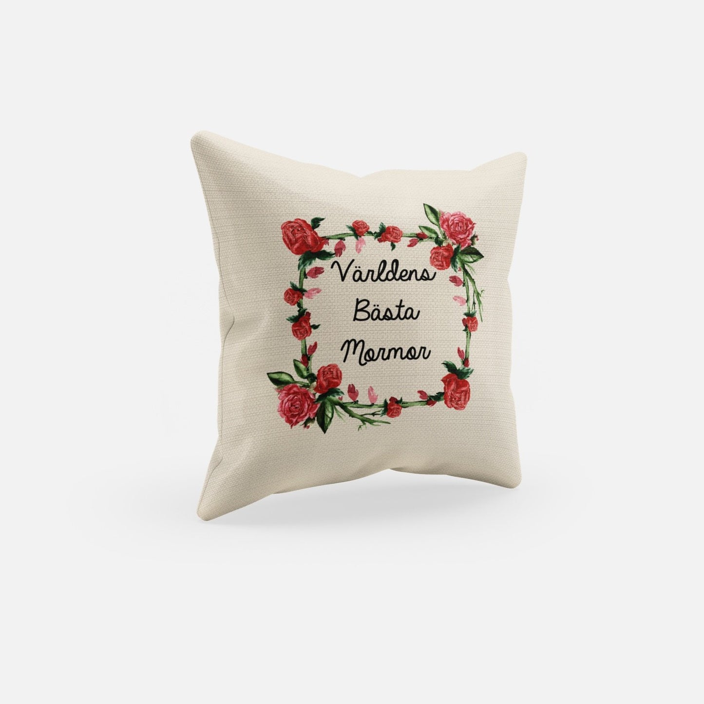 Världens bästa Mormor kuddfodral 50x50 Linnen look