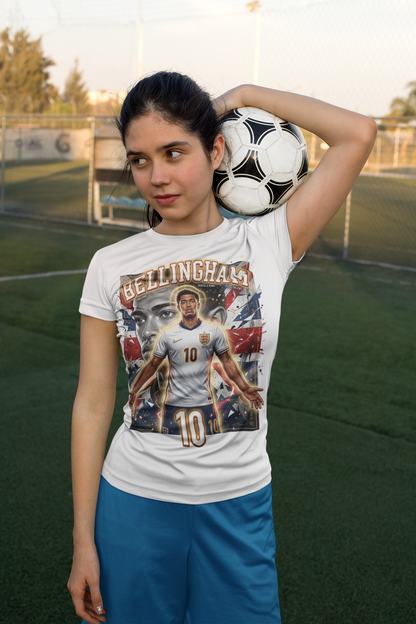 England Bellingham 10 T-shirt – Polyester Sporttröja med tryck fram & bak
