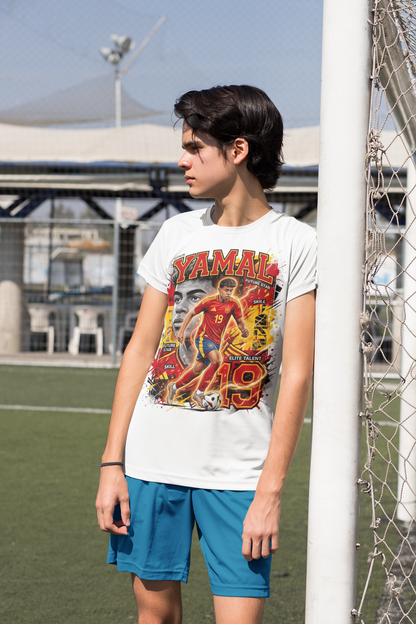 Spanien Yamal 19 T-shirt – Landslag Polyester Sporttröja med tryck fram & bak