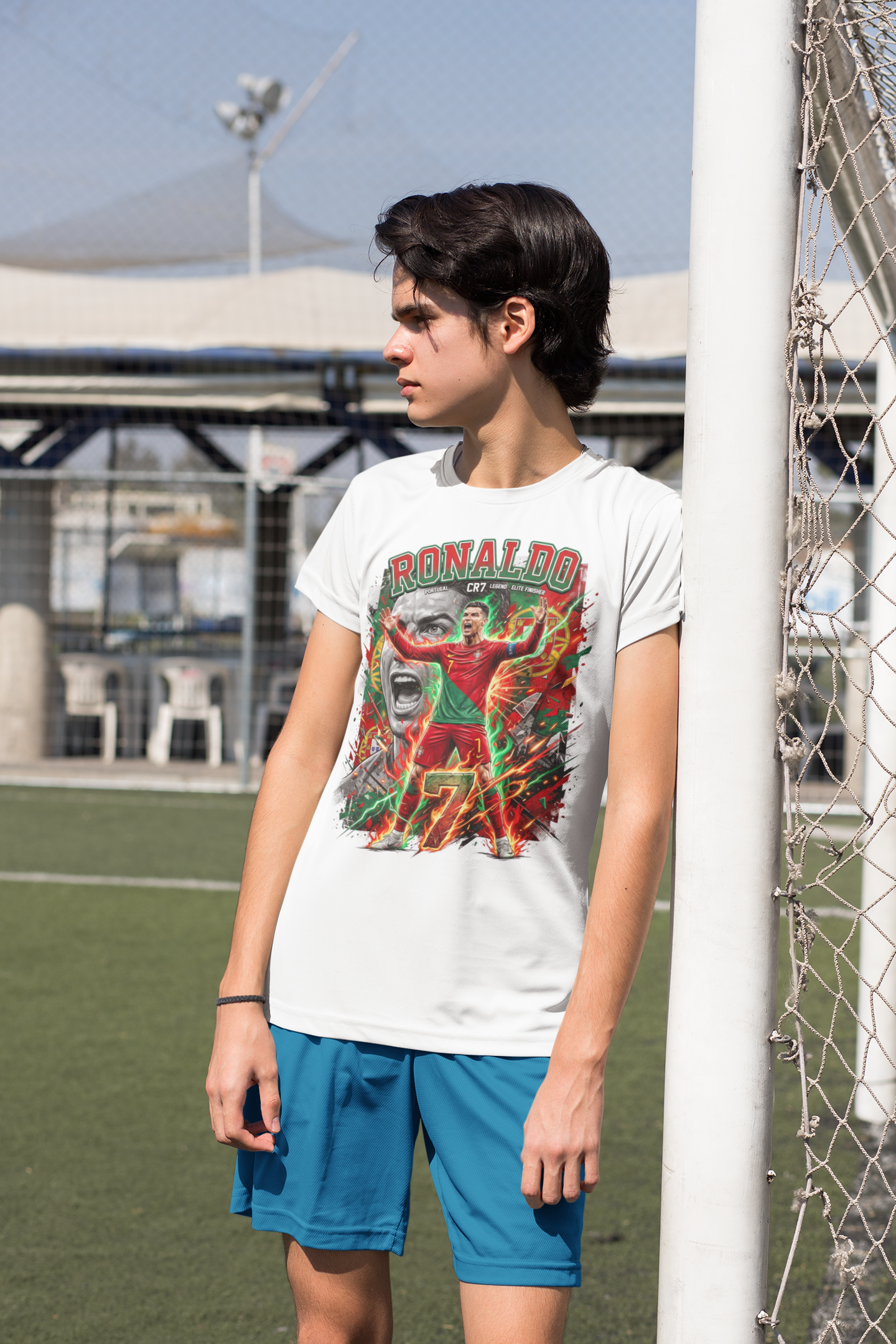 Portugal Ronaldo 7 T-shirt – Polyester Sporttröja med tryck fram & bak