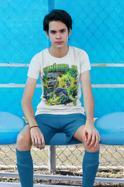 Brasilien Vinícius Jr 7 T-shirt – Polyester Sporttröja med tryck fram & bak