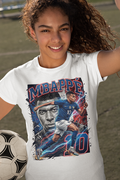 Frankrike Mbappé 10 T-shirt – Polyester Landslag Sporttröja med tryck fram & bak