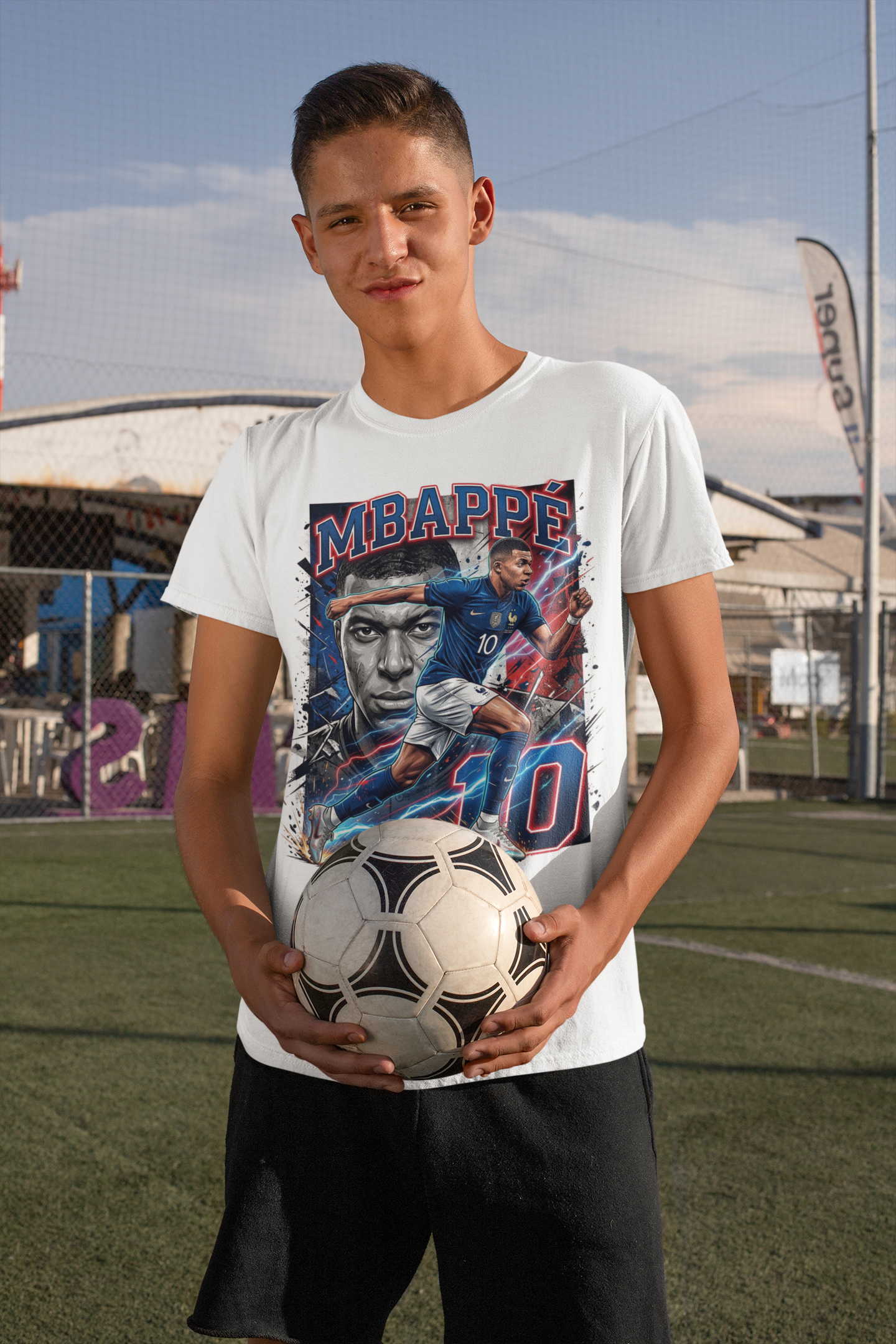 Frankrike Mbappé 10 T-shirt – Polyester Landslag Sporttröja med tryck fram & bak
