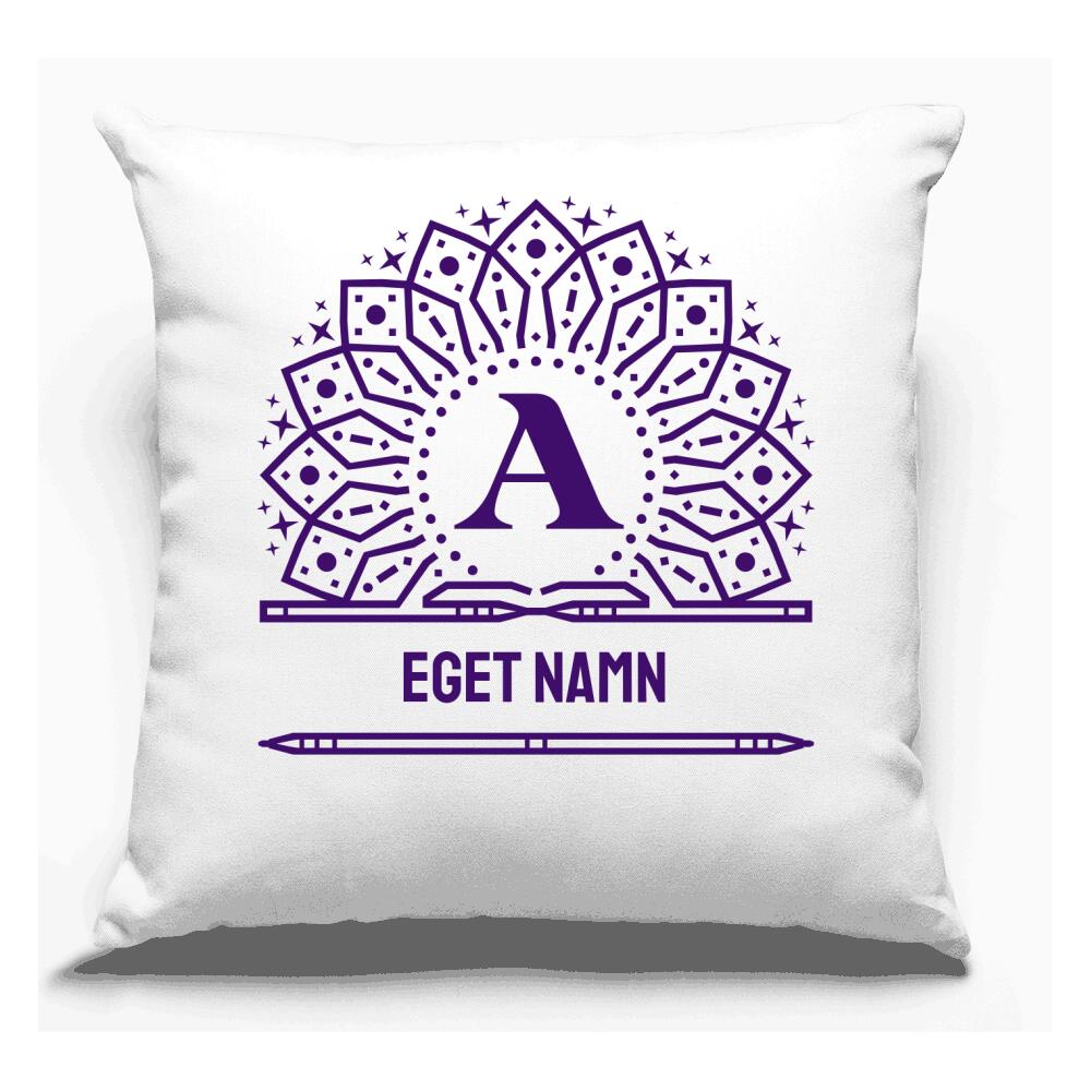 Monogram kuddfodral eget namn bokstav tryck