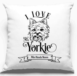 Personligt Hund Kuddfodral hundras design med 38 motiv med eget namntryck Perfekt present till hundälskare!