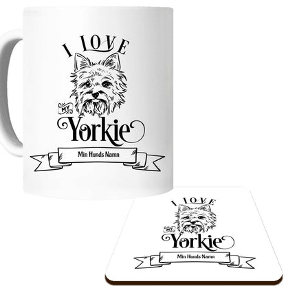 Hund mugg & underlägg set