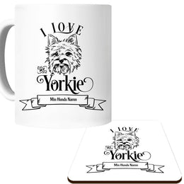 Hund mugg & underlägg set