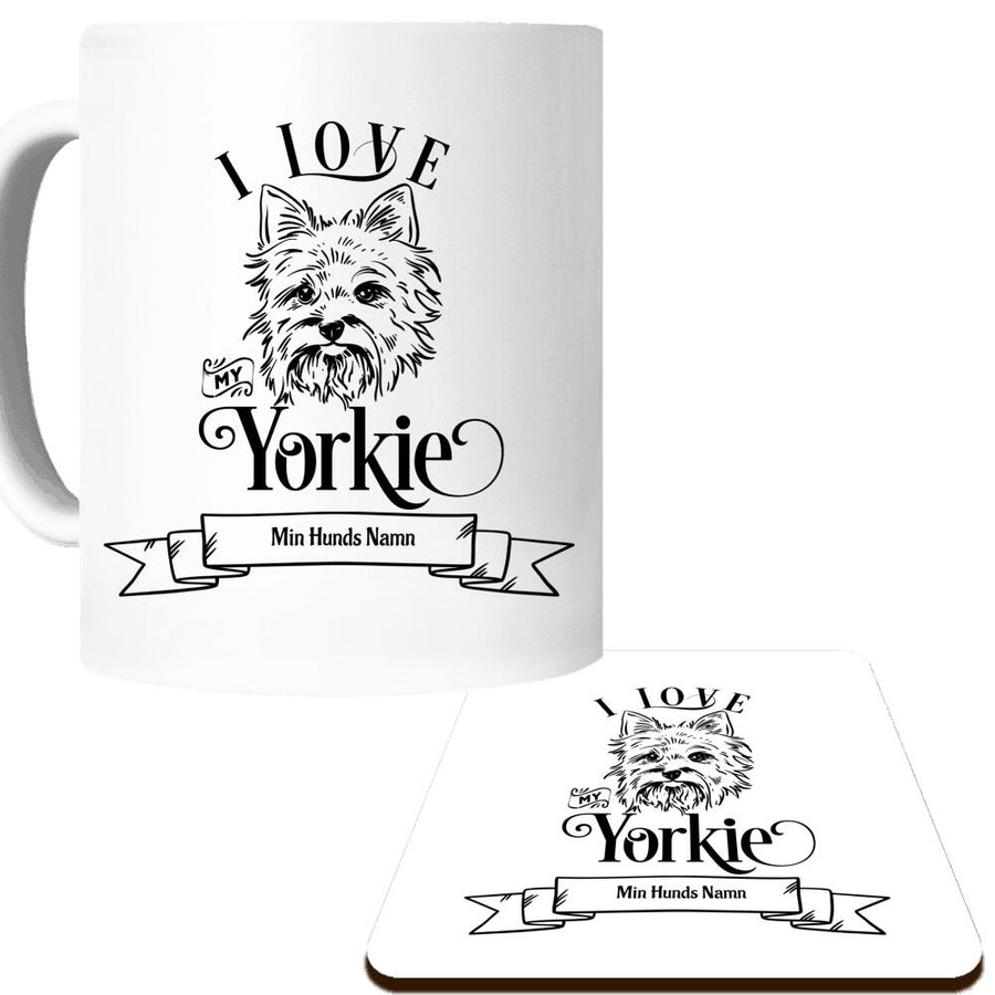 Hund mugg & underlägg set