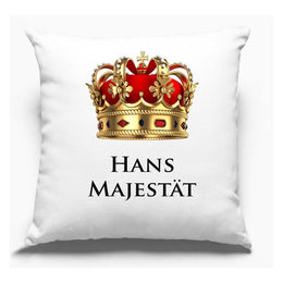 Hans eller Hennes Majestät kuddfodral med egen text om så krävs