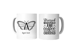 Monogram mugg med eget val av bokstav och namn