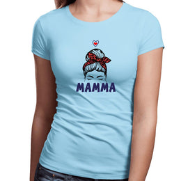 Mamma t-shirt med personlig design, namn på barn & olika mammamotiv