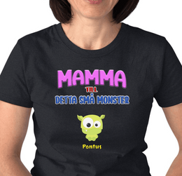 Mamma T-shirt med personligt monster tryck
