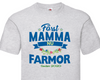 Först mamma nu Farmor t-shirt med personligt år tryck