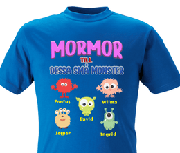 Momor lilla monster t-shirt med eget barnbarn namn Personligt tryck