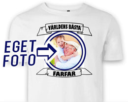 Farfar T-shirt med eget foto personligt tryck på tröjan perfekt present