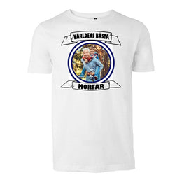 Morfar t-shirt med eget foto tryck Världens bästa personligt design