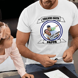 Pappa t-shirt med eget foto tryck Personligt present