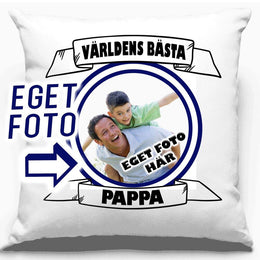 Pappa kuddfodral med eget foto design. Personlig present till din pappa