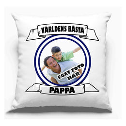 Pappa kuddfodral med eget foto design. Personlig present till din pappa
