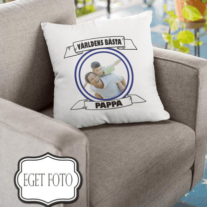 Pappa kuddfodral med eget foto design. Personlig present till din pappa