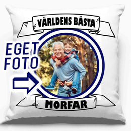 Morfar personligt foto kuddfodral Perfekt present från barnbarn med eget fototryck
