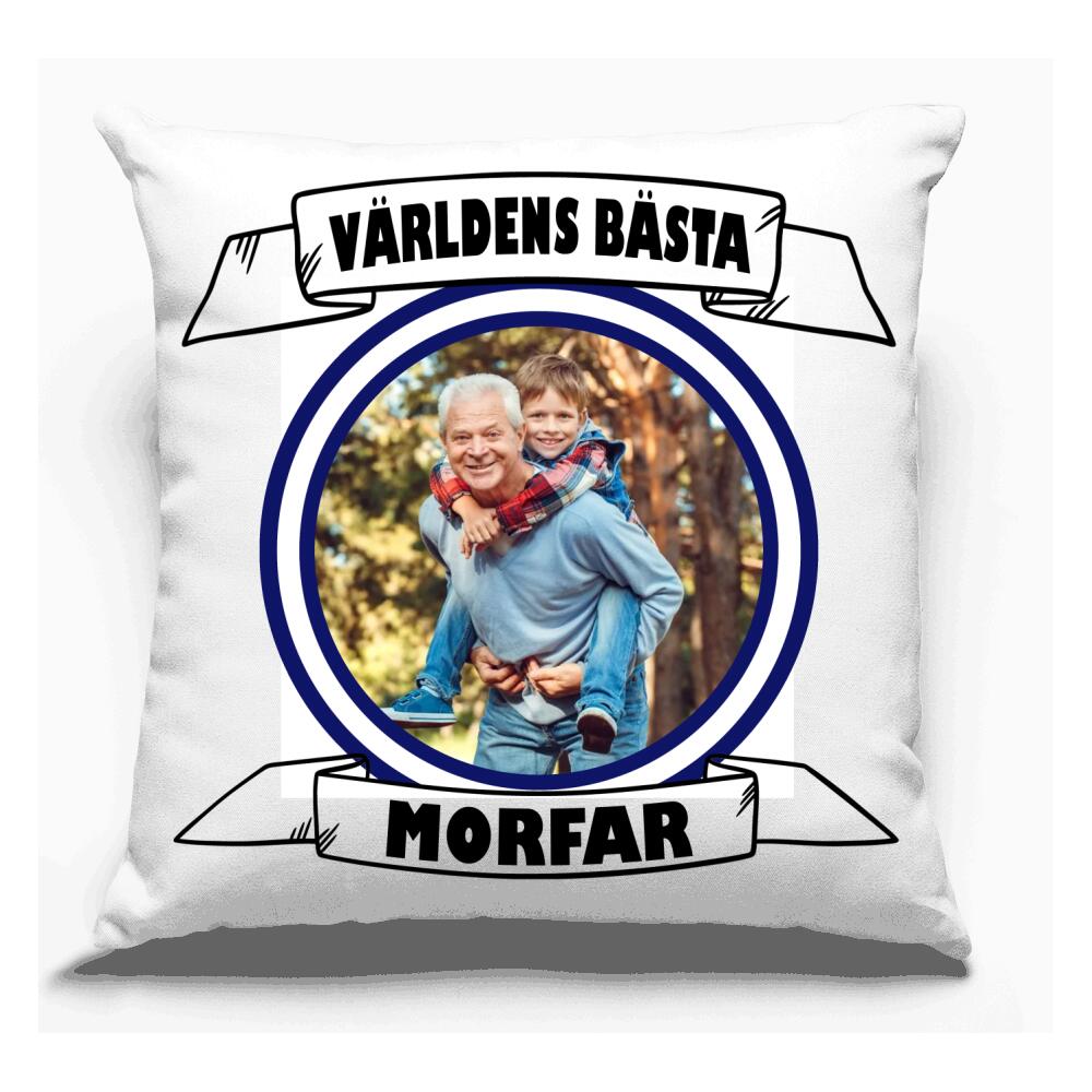 Morfar personligt foto kuddfodral Perfekt present från barnbarn med eget fototryck