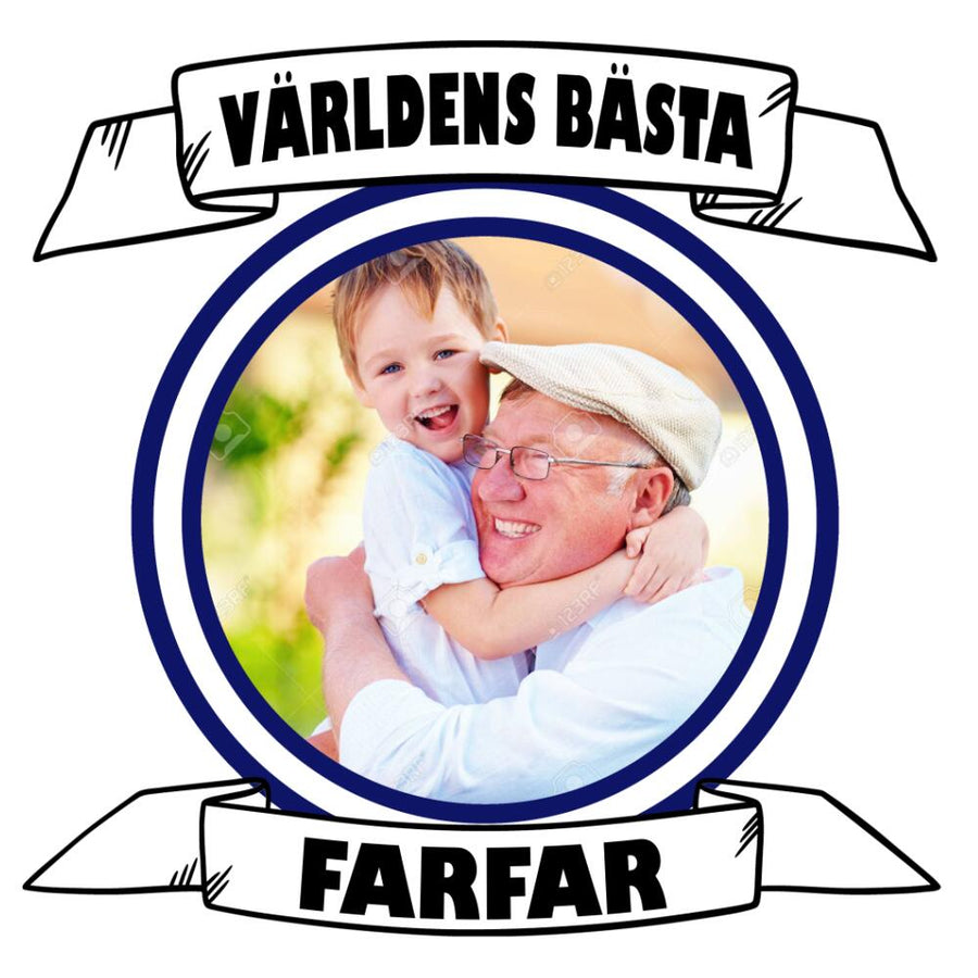Farfar kuddfodral med eget foto tryck Världen bästa design personligt present