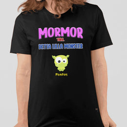 Momor lilla monster t-shirt med eget barnbarn namn Personligt tryck