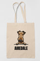 Airedale tygkasse hund shopping väska Tote bag
