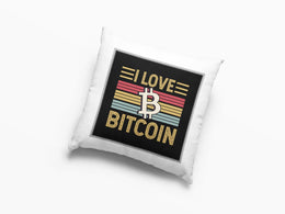 I Love Bitcoin  Kuddfodral 40x40cm