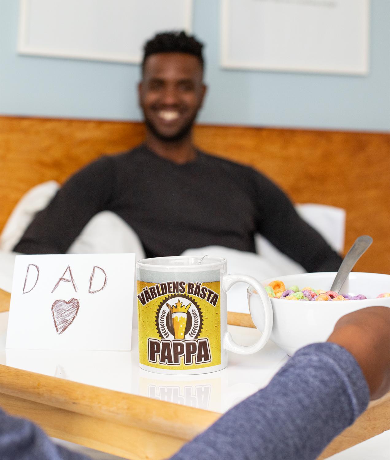 Pappa mugg &  Flasköppnare med öl design - Världens Bästa Pappa