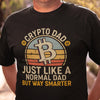 Svart Pappa T-shirt Cool Crypto bitcoin dad