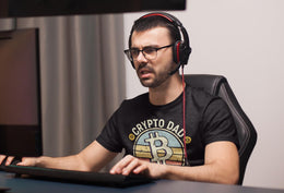 Svart Pappa T-shirt Cool Crypto bitcoin dad